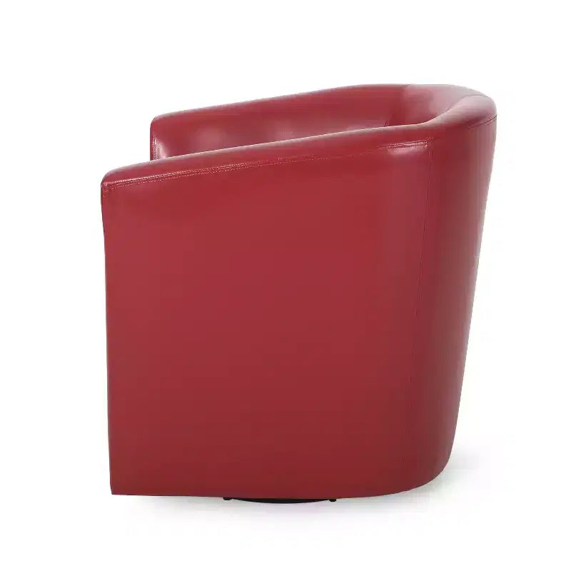 Fauteuil Club Pivotant Contemporain Rembourré en Faux Cuir