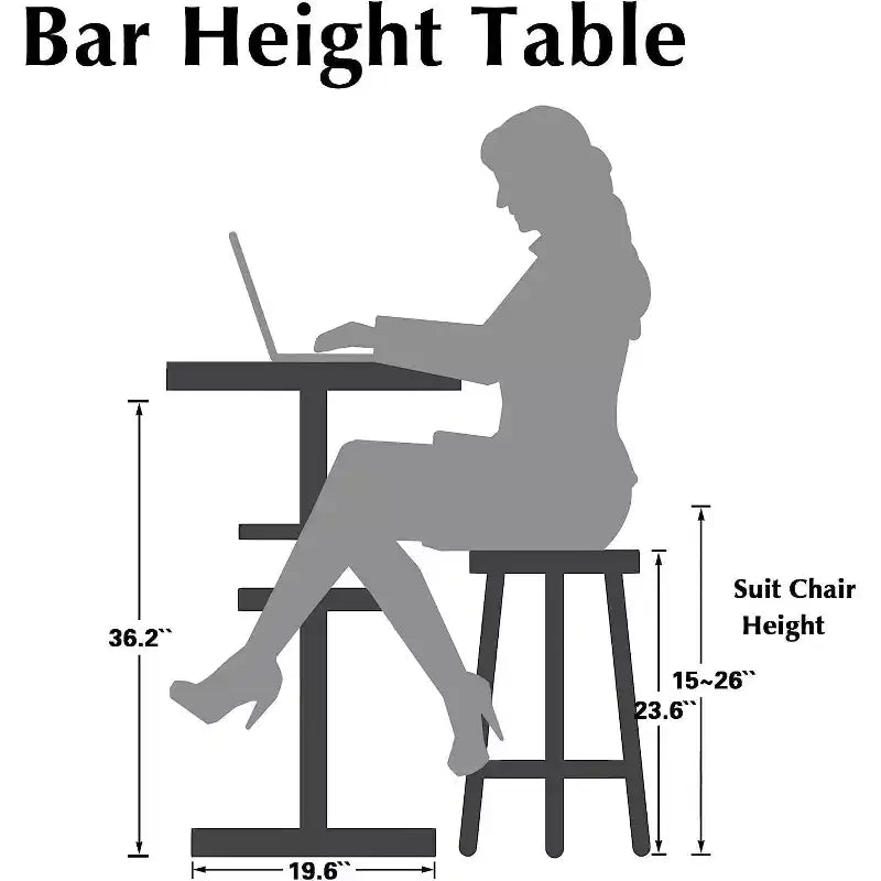 Table de bar ronde à hauteur de comptoir avec porte-bouteilles