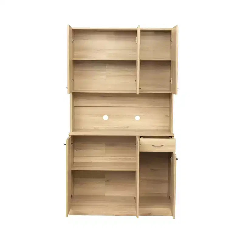Meuble de cuisine, armoire de rangement garde-manger avec 6 portes, 1 étagère ouverte et 1 tiroir