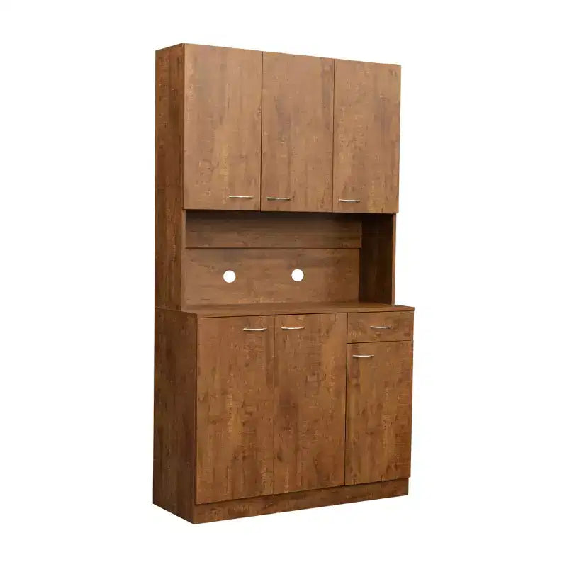 Meuble de cuisine, armoire de rangement garde-manger avec 6 portes, 1 étagère ouverte et 1 tiroir