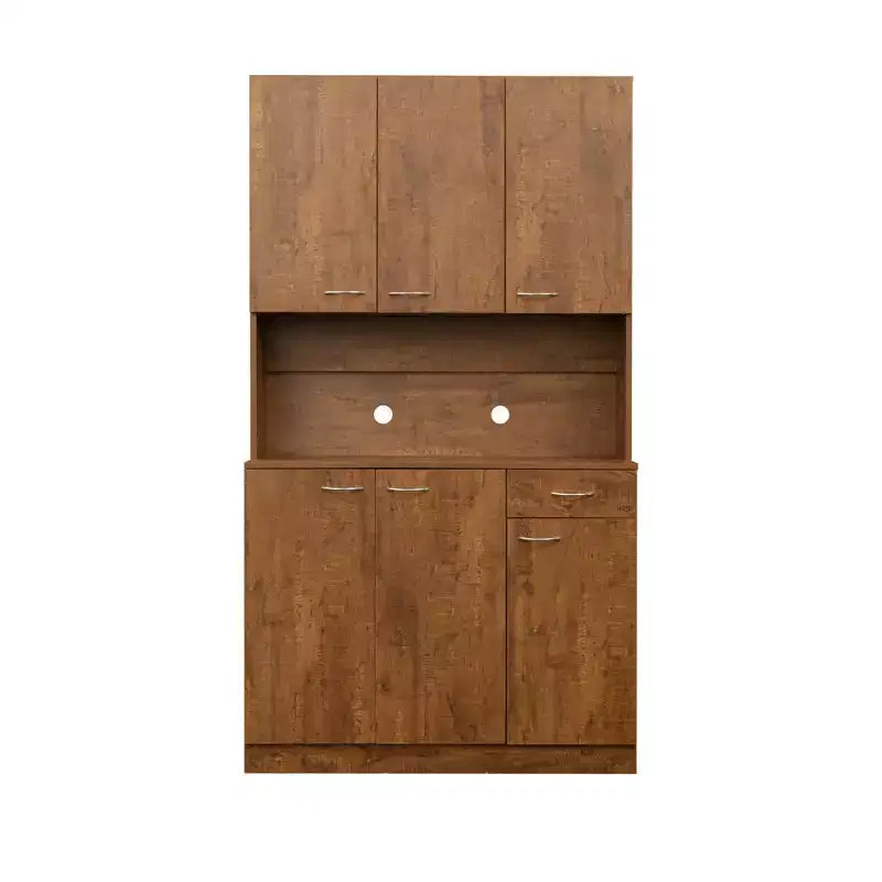Meuble de cuisine, armoire de rangement garde-manger avec 6 portes, 1 étagère ouverte et 1 tiroir