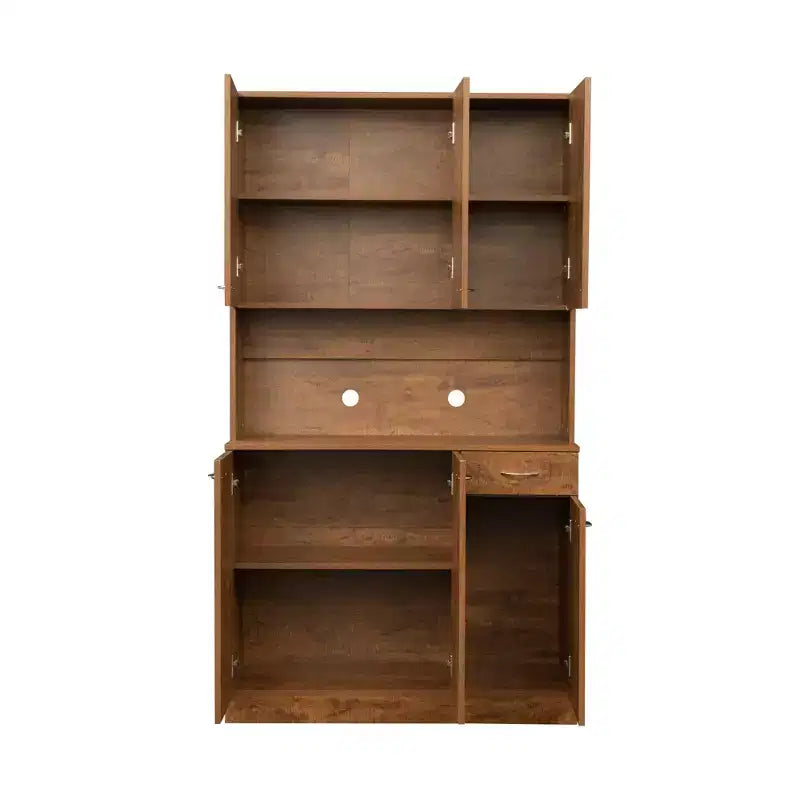 Meuble de cuisine, armoire de rangement garde-manger avec 6 portes, 1 étagère ouverte et 1 tiroir