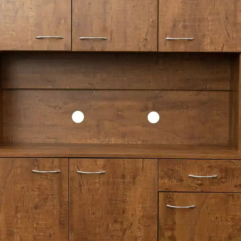Meuble de cuisine, armoire de rangement garde-manger avec 6 portes, 1 étagère ouverte et 1 tiroir