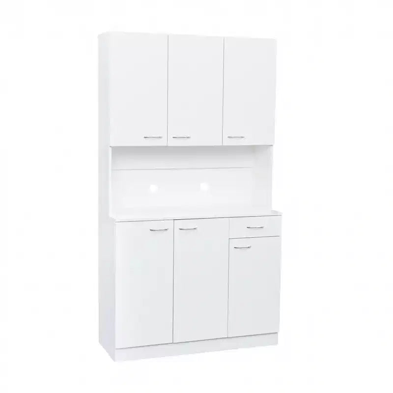 Meuble de cuisine, armoire de rangement garde-manger avec 6 portes, 1 étagère ouverte et 1 tiroir