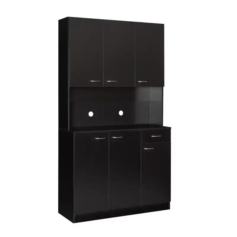 Meuble de cuisine, armoire de rangement garde-manger avec 6 portes, 1 étagère ouverte et 1 tiroir