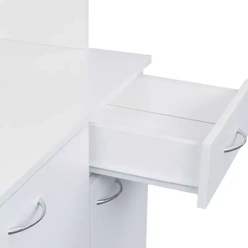Meuble de cuisine, armoire de rangement garde-manger avec 6 portes, 1 étagère ouverte et 1 tiroir