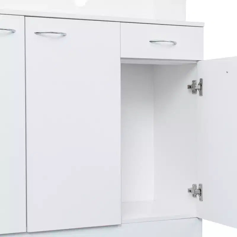 Meuble de cuisine, armoire de rangement garde-manger avec 6 portes, 1 étagère ouverte et 1 tiroir