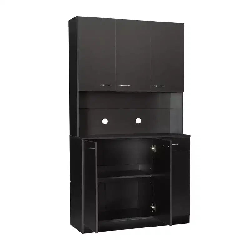 Meuble de cuisine, armoire de rangement garde-manger avec 6 portes, 1 étagère ouverte et 1 tiroir