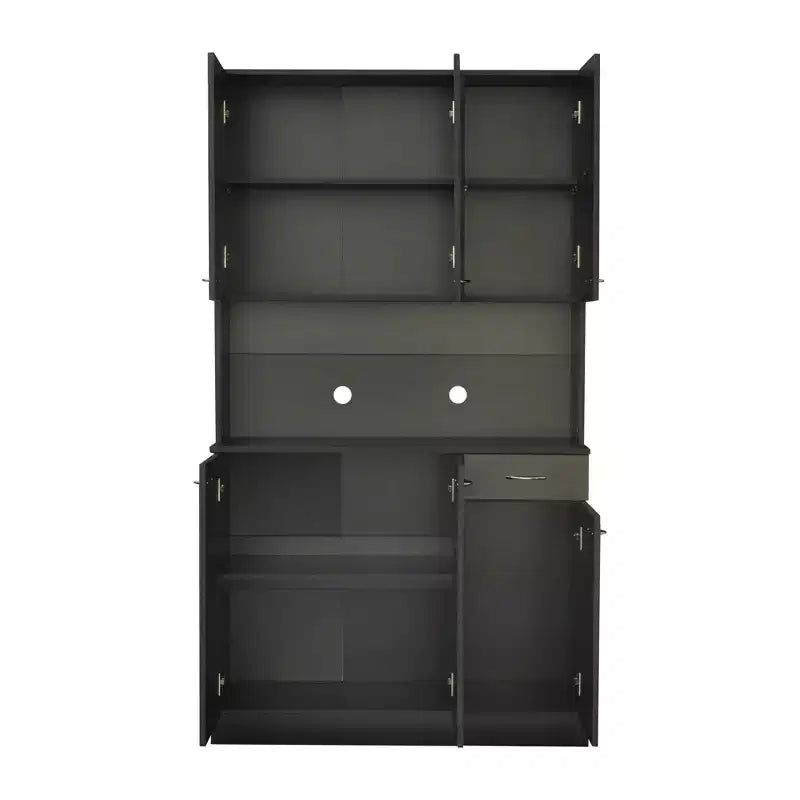 Meuble de cuisine, armoire de rangement garde-manger avec 6 portes, 1 étagère ouverte et 1 tiroir