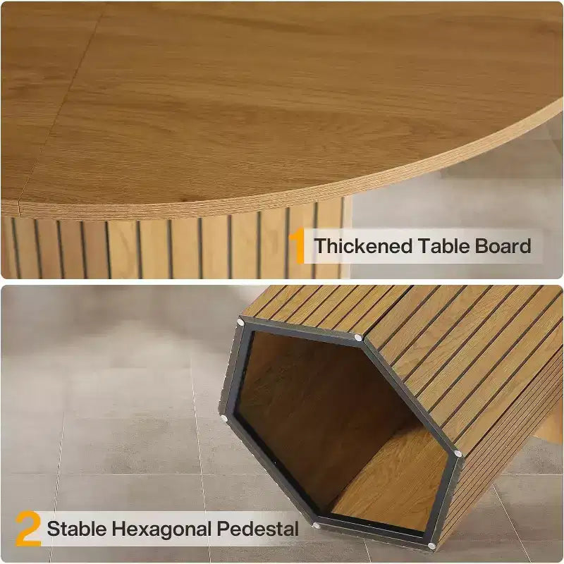 Table à manger en bois pour salle à manger, table à manger ronde de 119 cm