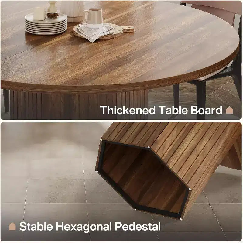 Table à manger en bois pour salle à manger, table à manger ronde de 119 cm