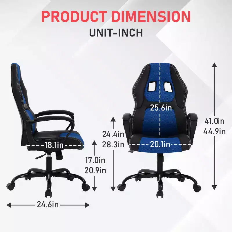 Chaise de bureau gamer avec support lombaire et hauteur réglable