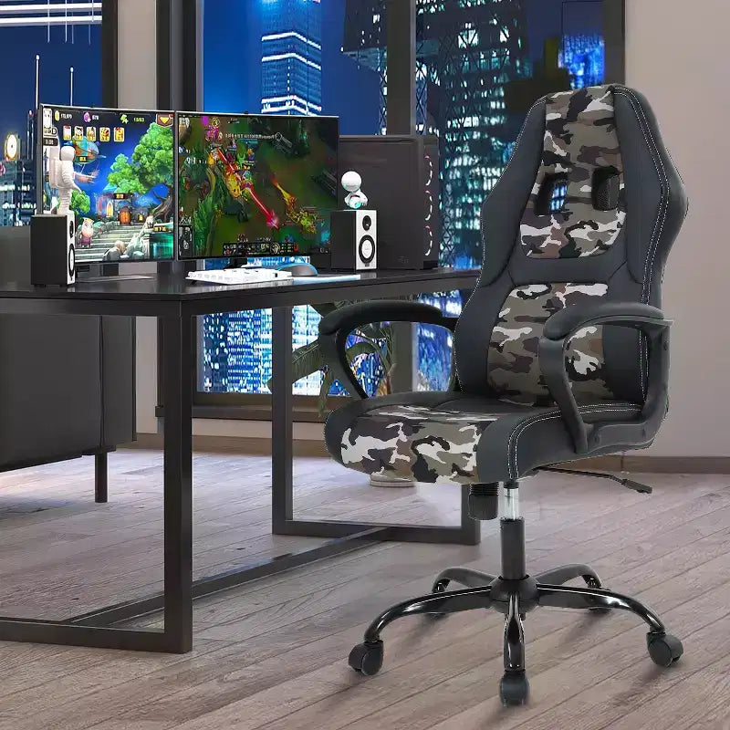 Chaise de bureau gamer avec support lombaire et hauteur réglable