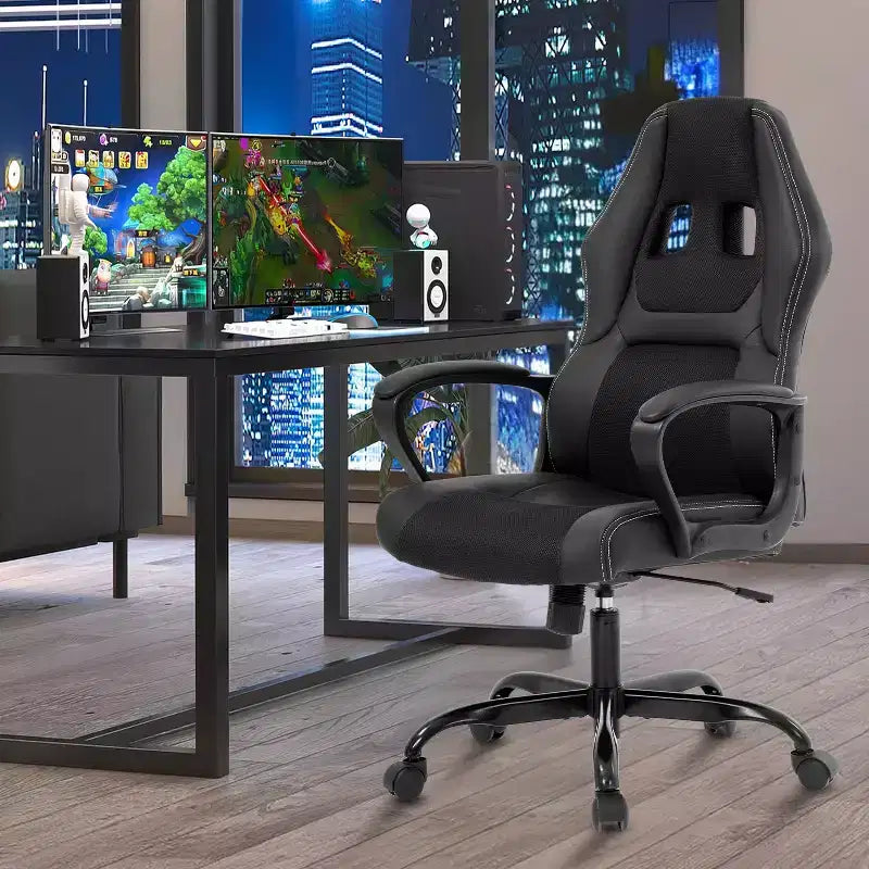 Chaise de bureau gamer avec support lombaire et hauteur réglable