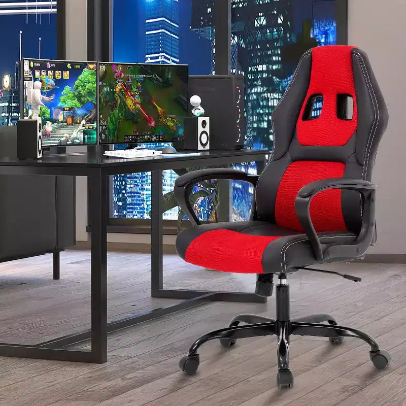 Chaise de bureau gamer avec support lombaire et hauteur réglable