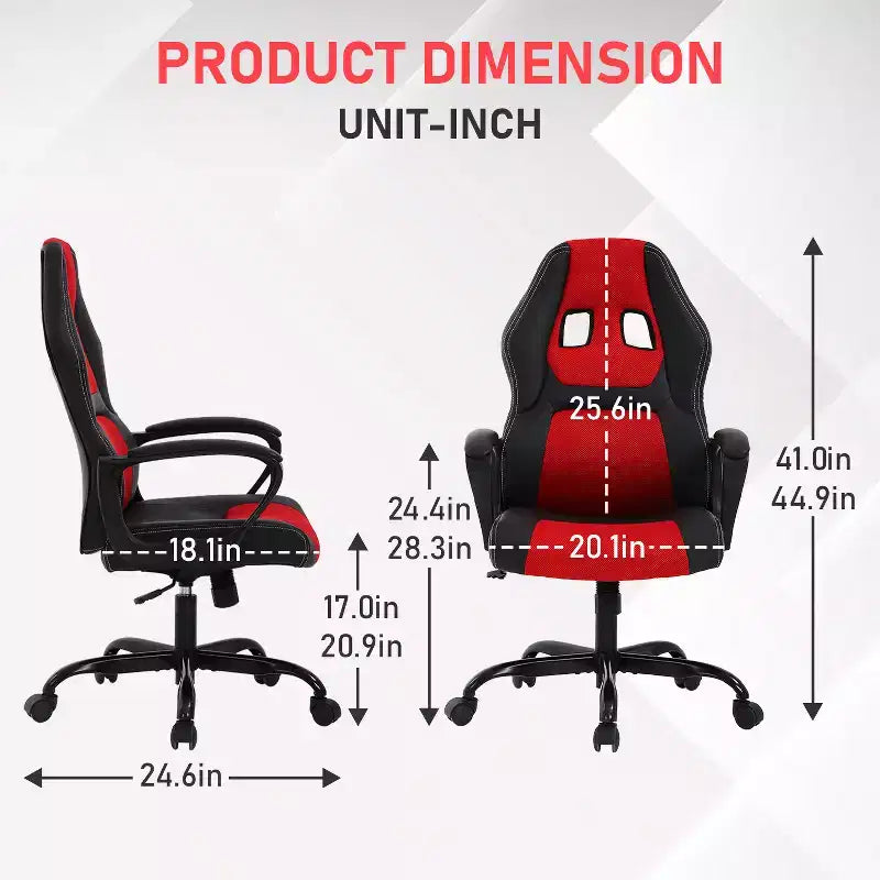 Chaise de bureau gamer avec support lombaire et hauteur réglable