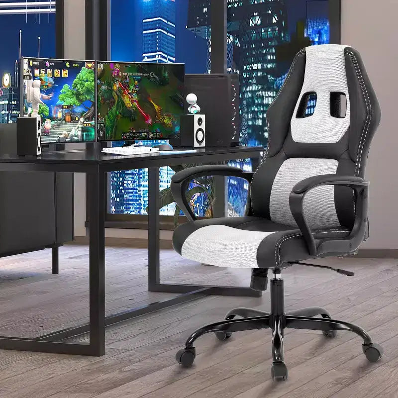Chaise de bureau gamer avec support lombaire et hauteur réglable
