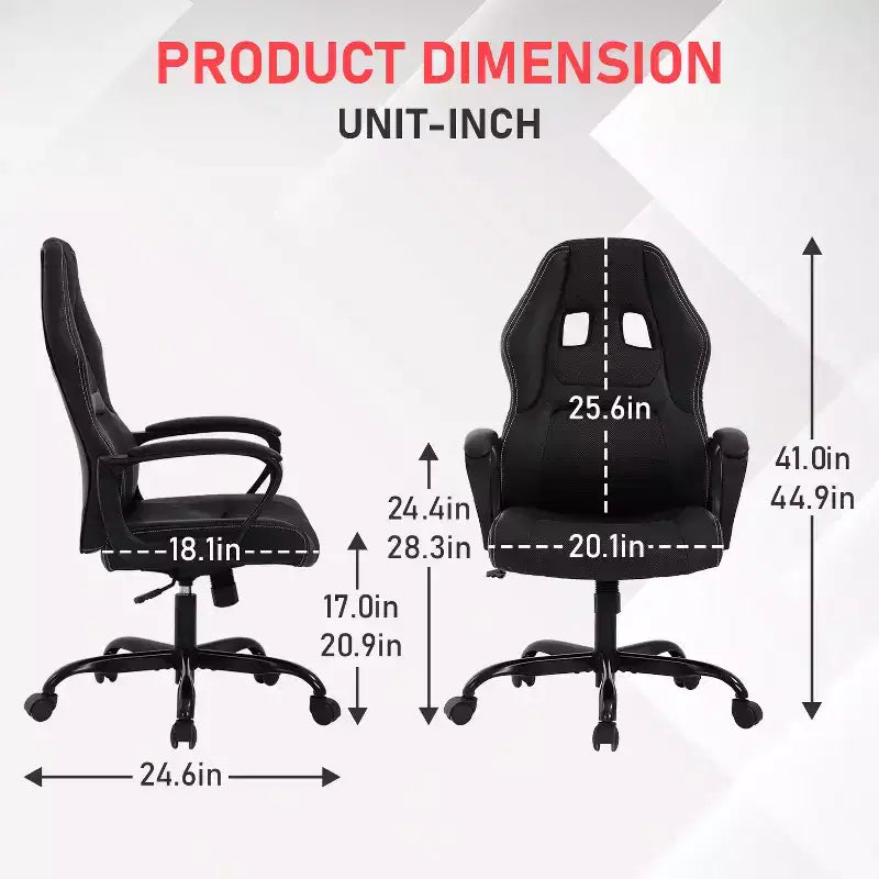Chaise de bureau gamer avec support lombaire et hauteur réglable