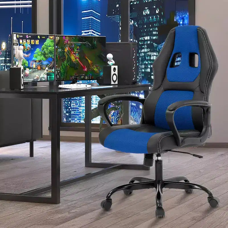 Chaise de bureau gamer avec support lombaire et hauteur réglable