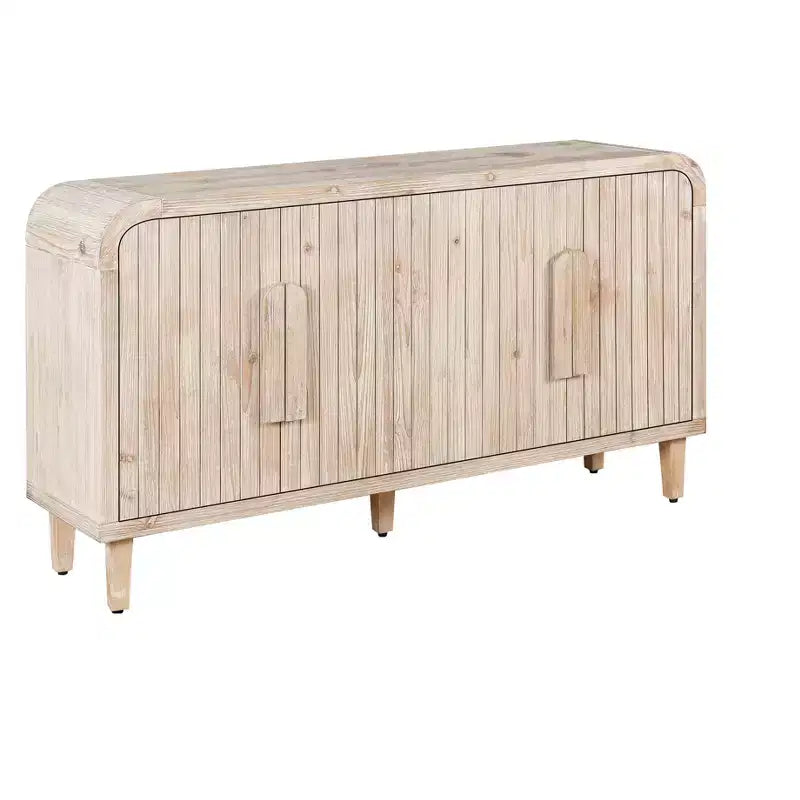 Bahut Campagnard Courbé Vintage Grandes Poignées en Bois