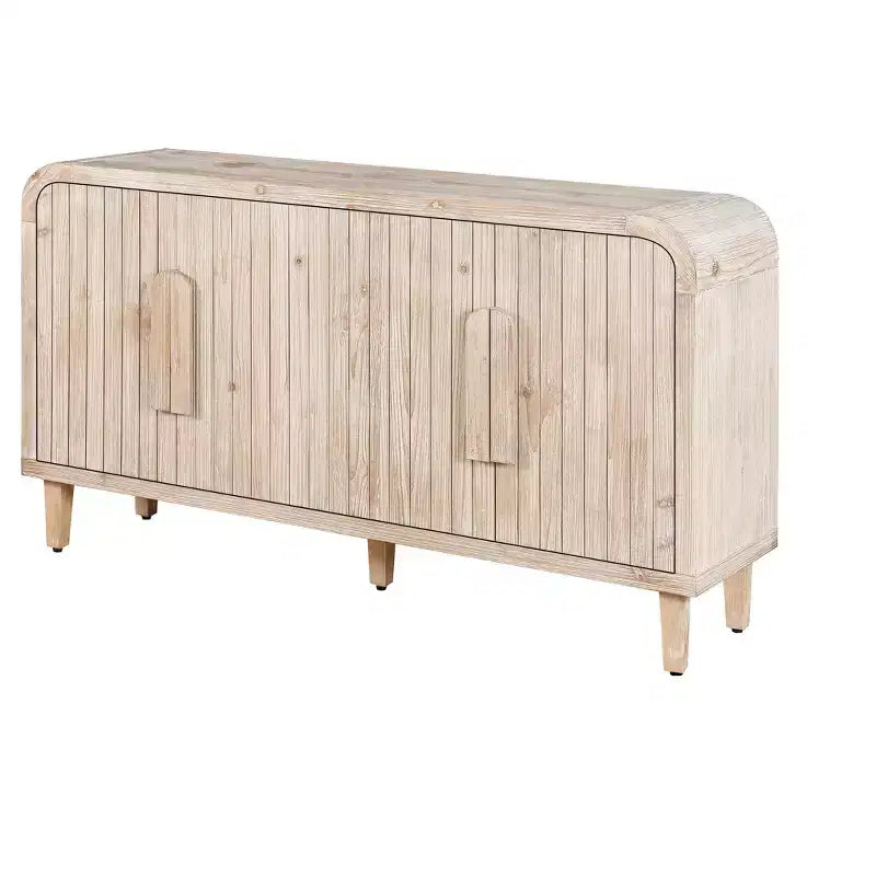 Bahut Campagnard Courbé Vintage Grandes Poignées en Bois