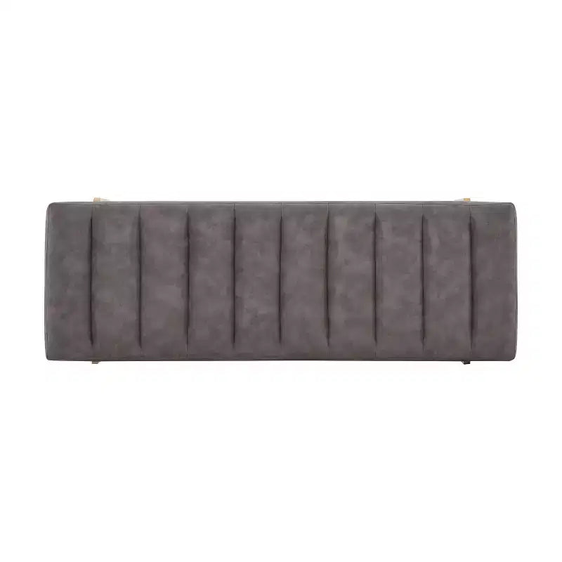 Pouffe matelassé moderne en similicuir 55 W avec base dorée