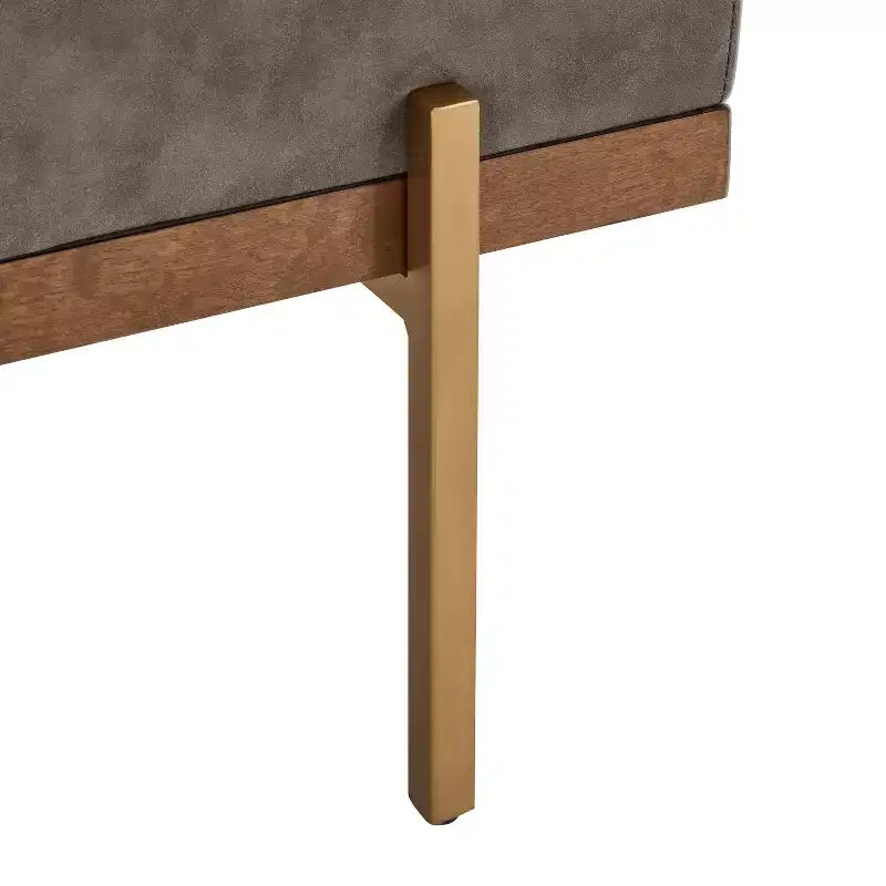 Pouffe matelassé moderne en similicuir 55 W avec base dorée