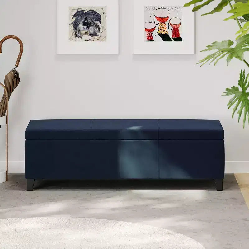 Pouffe de rangement rembourré en velours