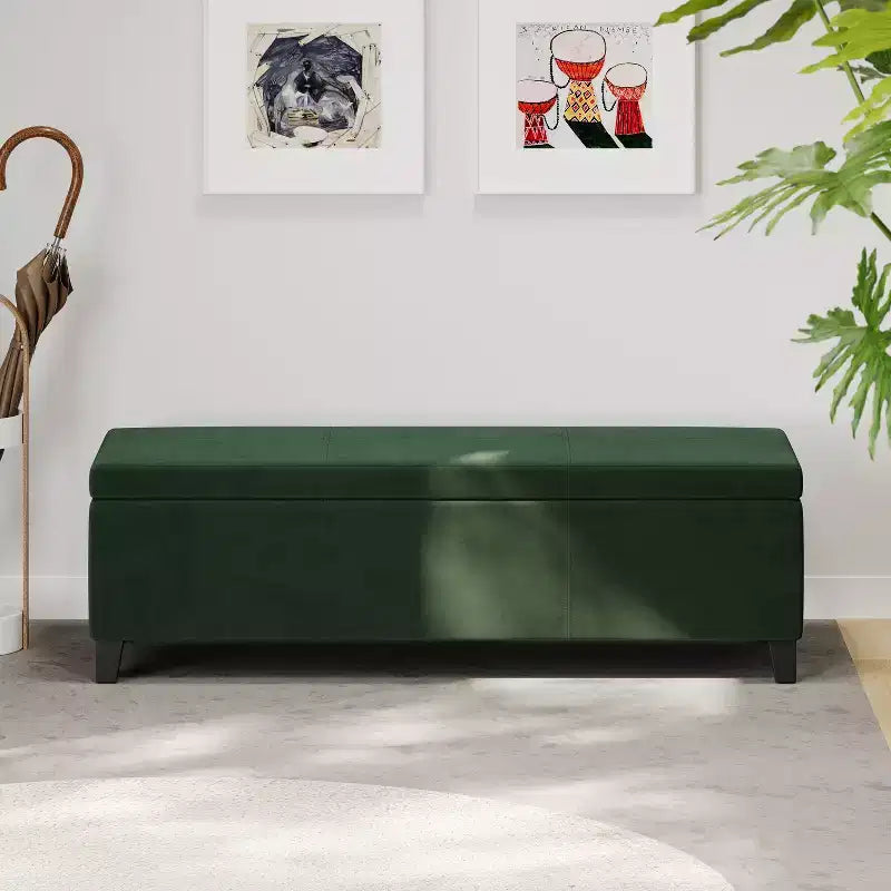 Pouffe de rangement rembourré en velours