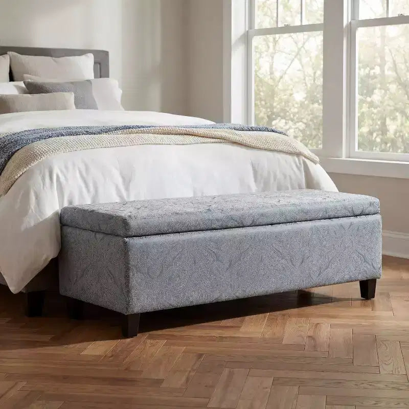 Pouffe de rangement rembourré en velours