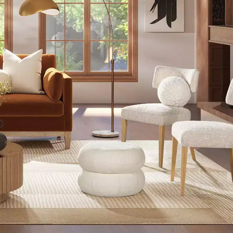 Pouf bas rembourré
