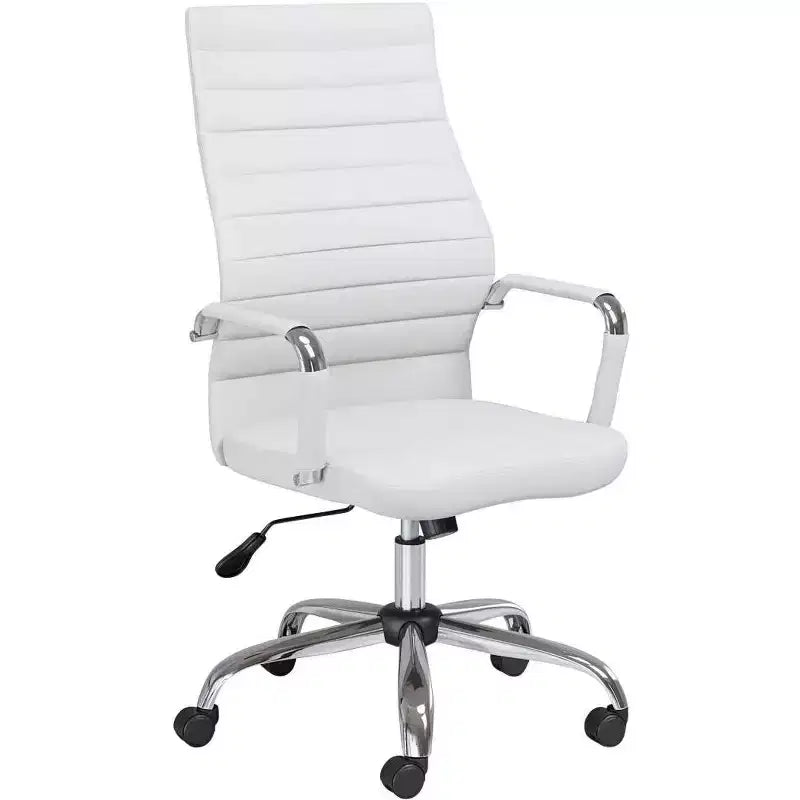 Studio 55D Primero White Faux Leather Adjustable Office Chair