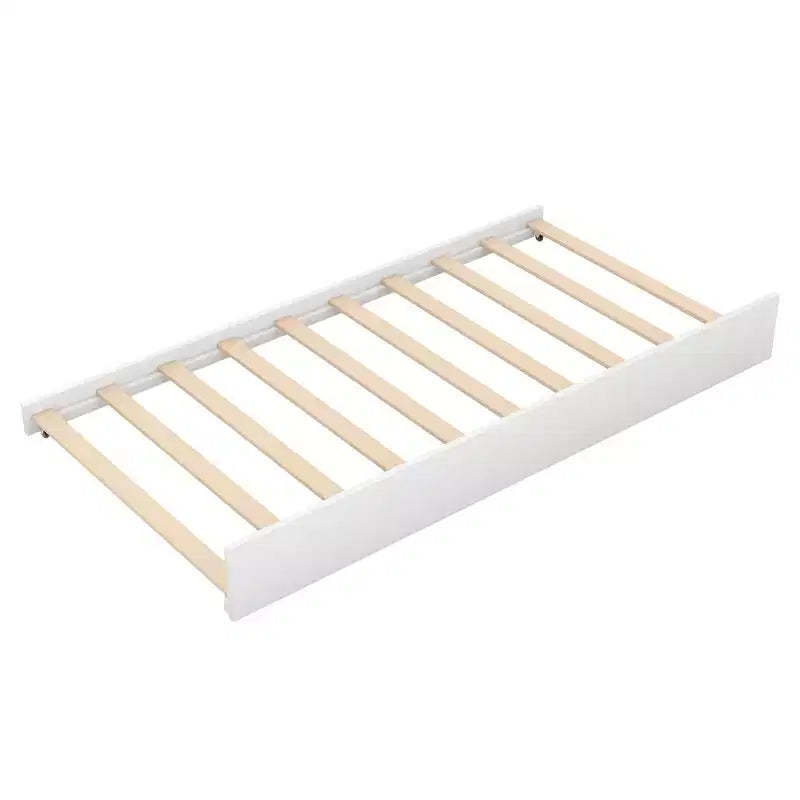 Lit en forme de maison décorable en bois avec tiroir-lit blanc