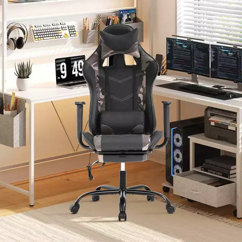 Chaise de bureau de jeu de course massante avec massage