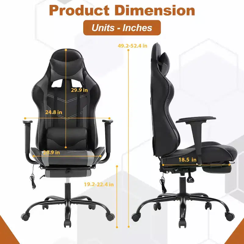 Chaise de bureau de jeu de course massante avec massage