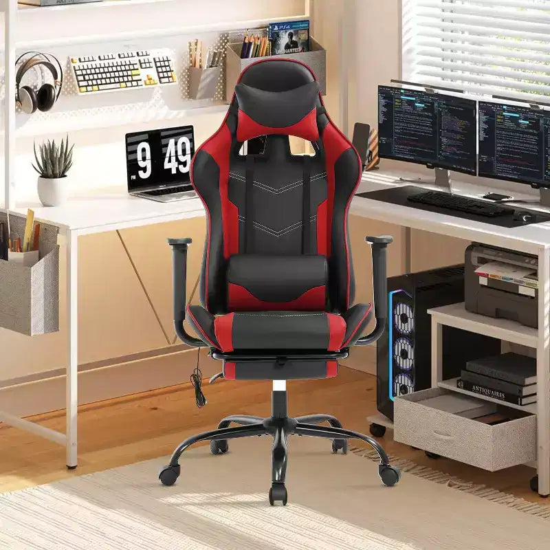Chaise de bureau de jeu de course massante avec massage