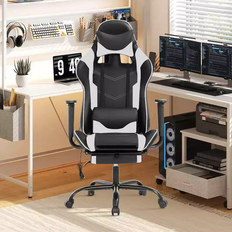 Chaise de bureau de jeu de course massante avec massage