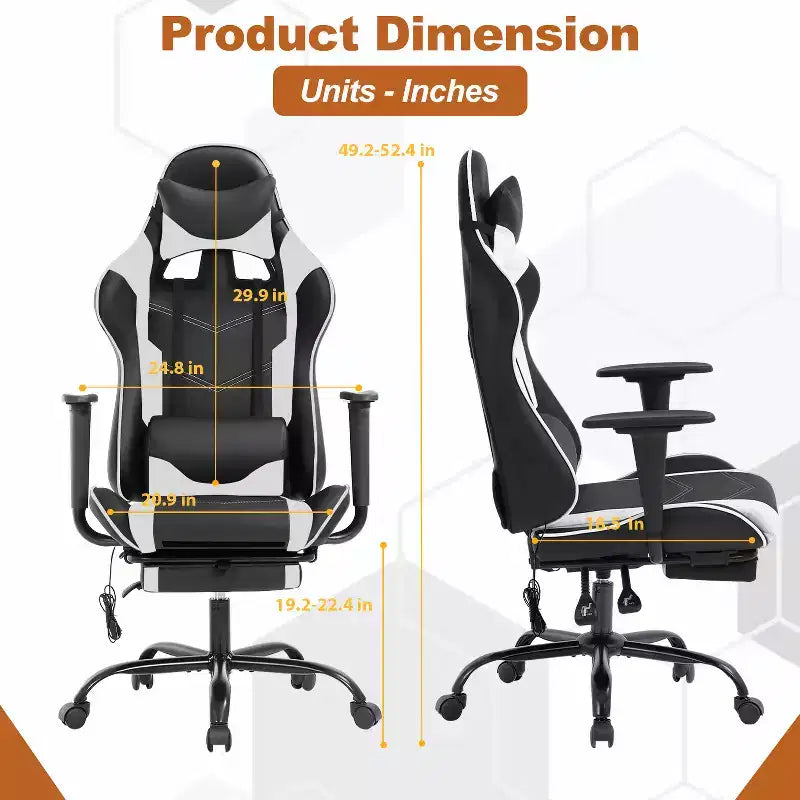 Chaise de bureau de jeu de course massante avec massage