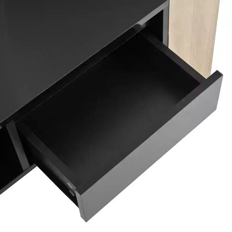 Table basse brillante avec 2 tiroirs
