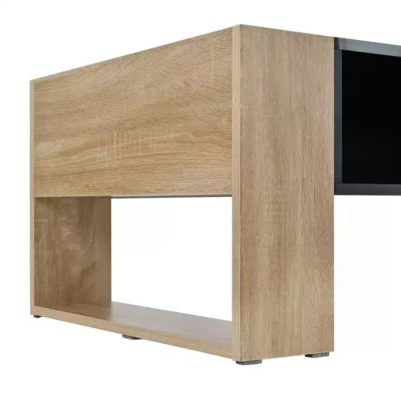 Table basse brillante avec 2 tiroirs