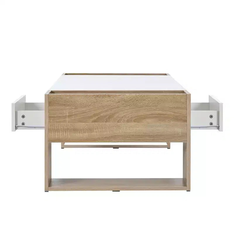 Table basse brillante avec 2 tiroirs
