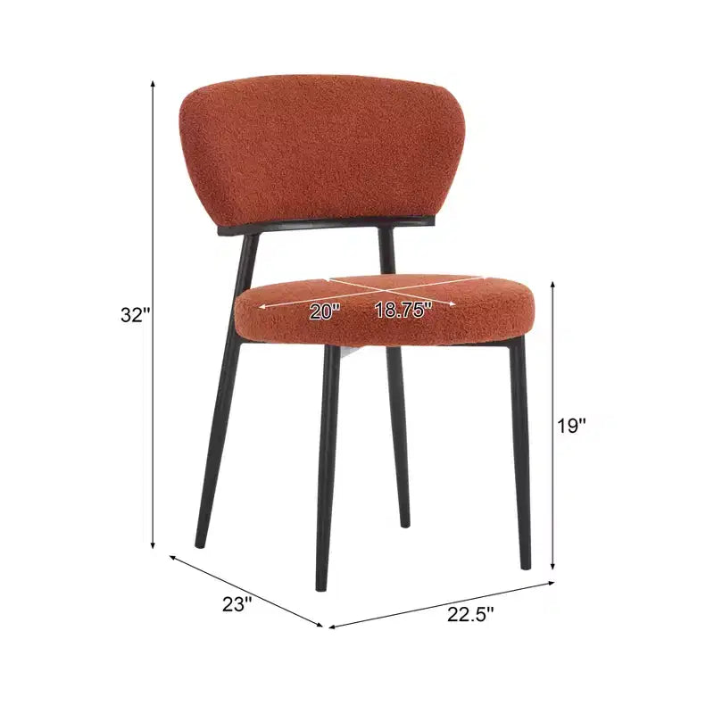 Chaise de salle à manger capitonnée avec pieds en métal
