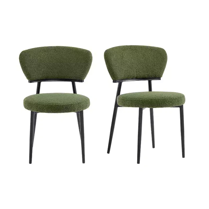 Chaise de salle à manger capitonnée avec pieds en métal