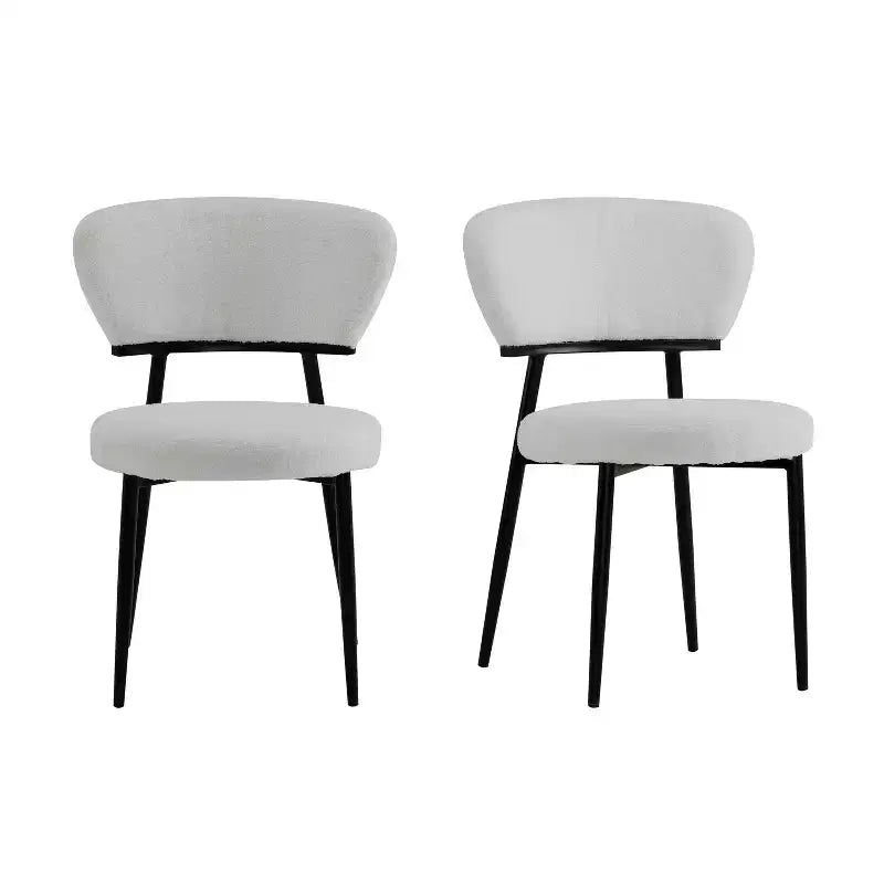 Chaise de salle à manger capitonnée avec pieds en métal