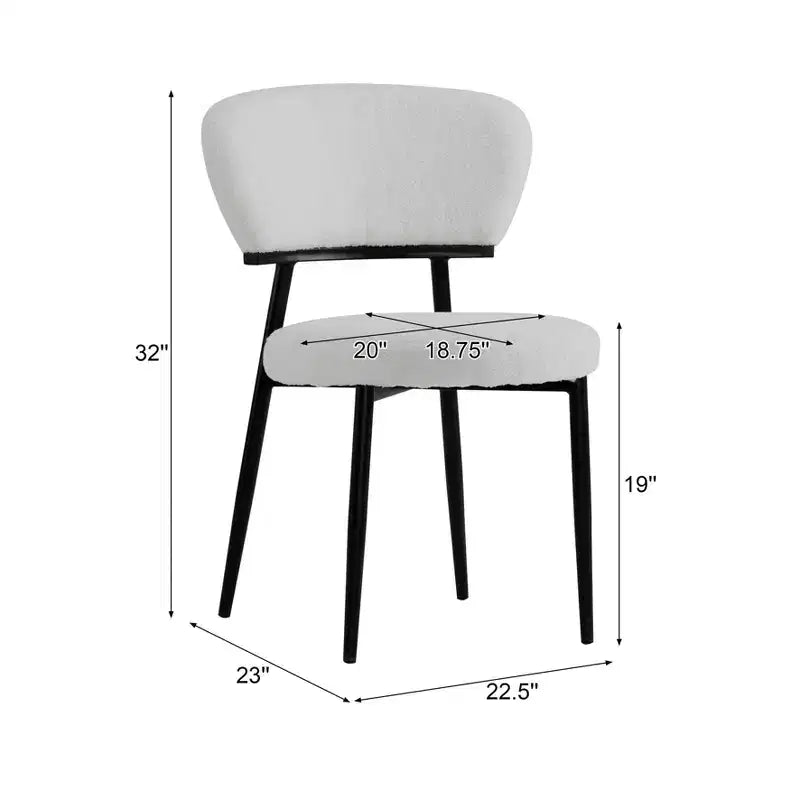 Chaise de salle à manger capitonnée avec pieds en métal