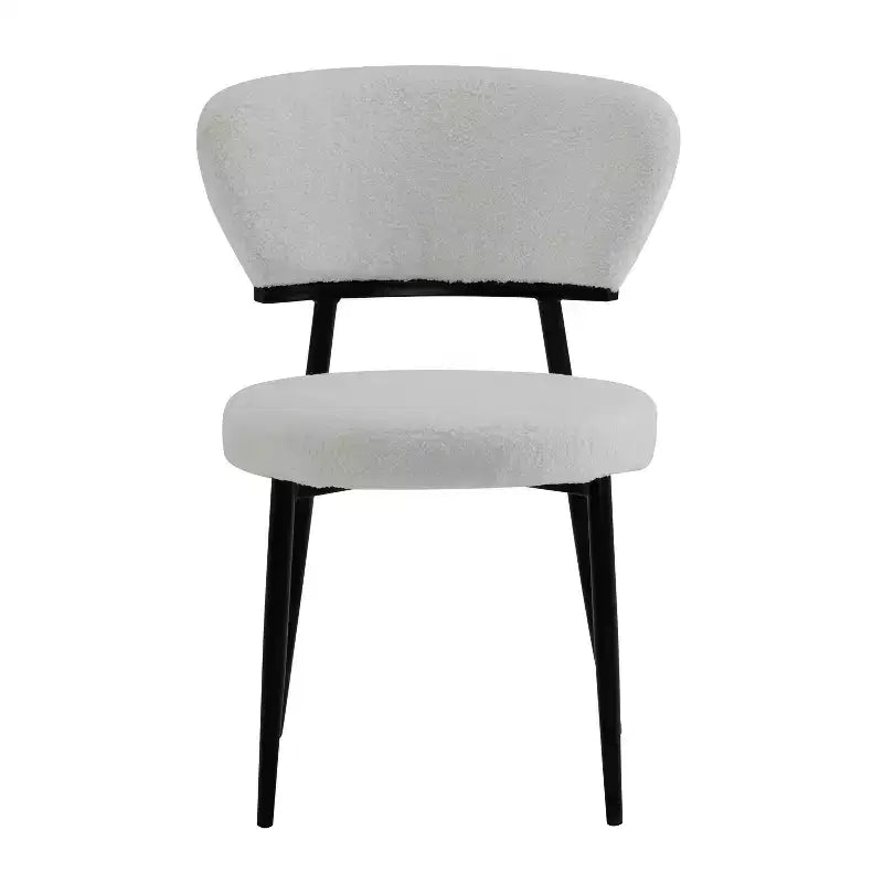 Chaise de salle à manger capitonnée avec pieds en métal