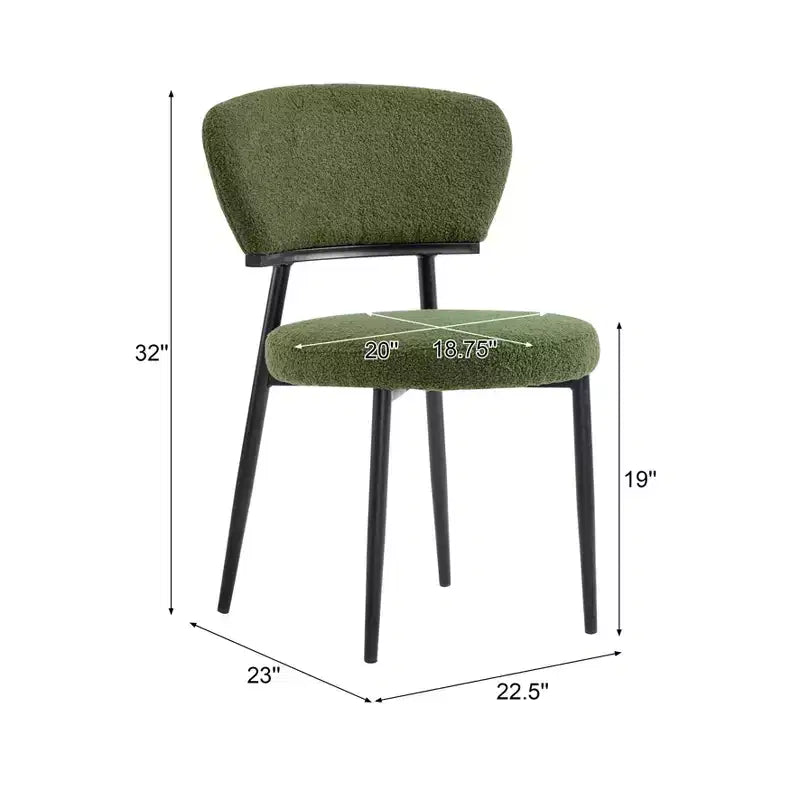 Chaise de salle à manger capitonnée avec pieds en métal