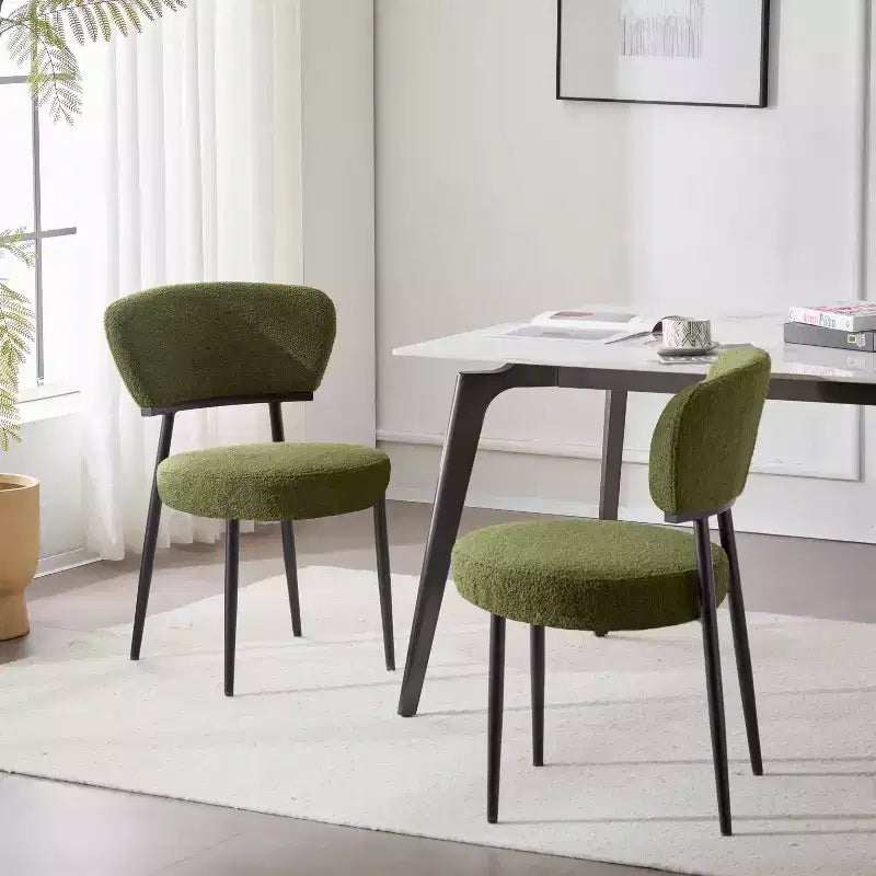 Christopher Knight Home Atrass Upholstered Dining Chair with Metal Legs (Set of 2)
