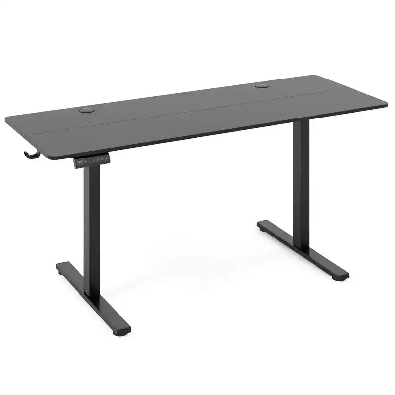 Bureau assis-debout réglable en hauteur électrique naturel/marron/blanc