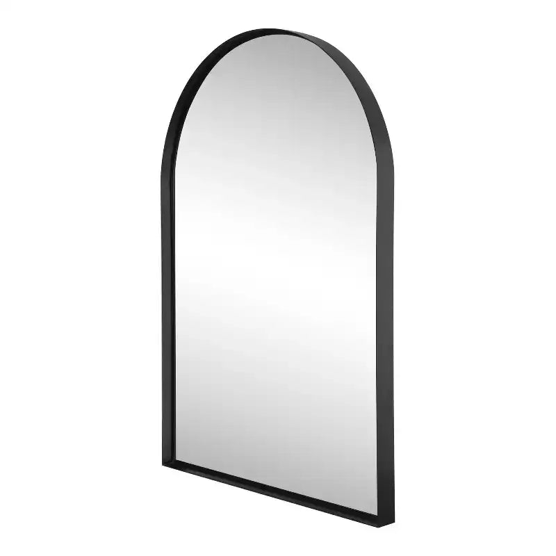 Miroir mural à cadre métallique cintrée
